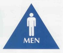 Restroom Braille Sign - Large ADA - Men